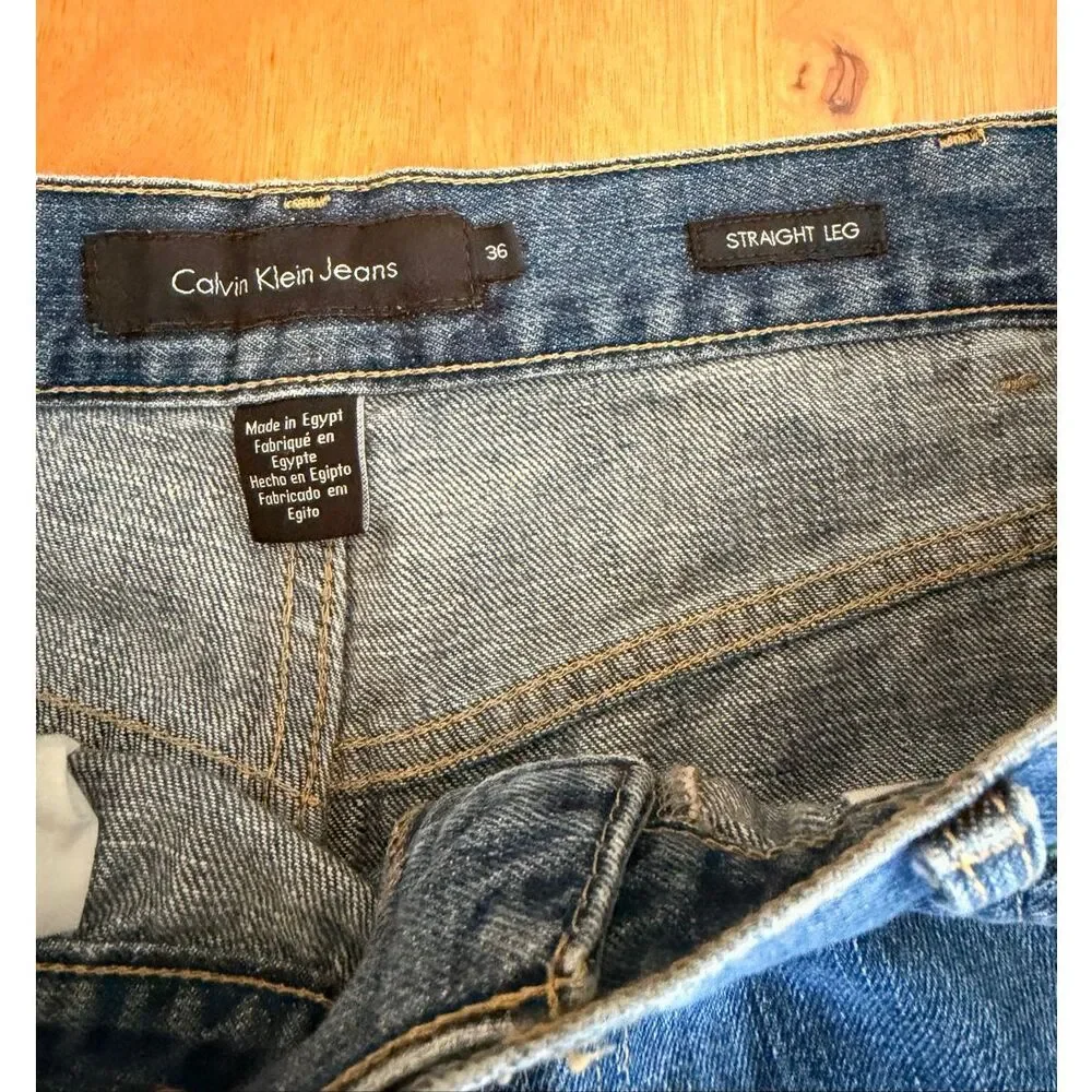 Vintage Y2K 2000s Calvin Klein Jeans Relaxed Straight Baggy Wide jeans 36 VTG‎